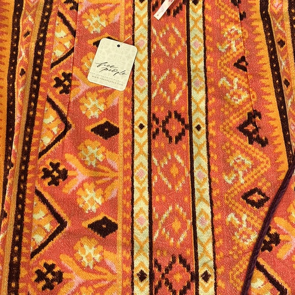 Free People Cleo Wrap Skirt in Rust Combo Size 6 - Picture 4 of 11